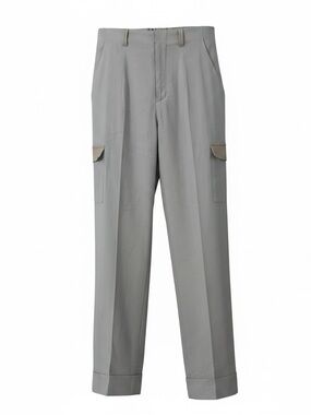 Elaine Kim Utility Cargo Wide Leg Trousers Gray Designer Pants Size P‎
